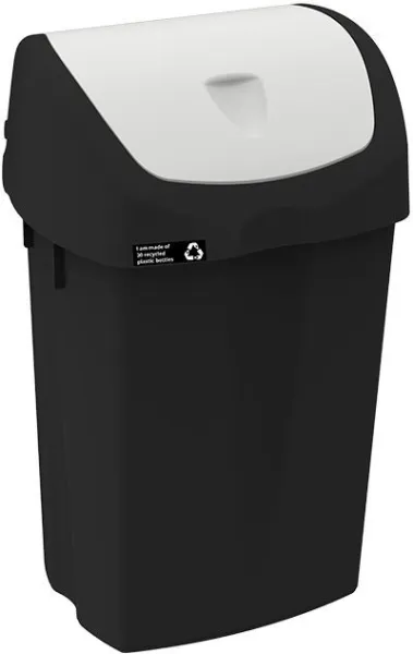 NRW-jäteastia valkoisella kääntökannella, kestävä, 25 L