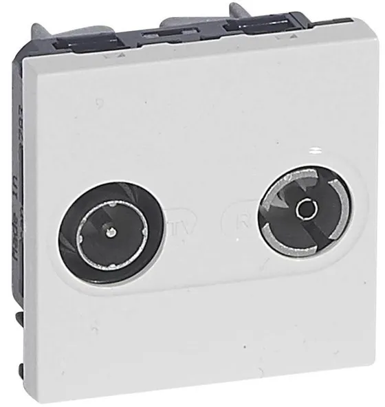 Legrand Tv-r stik uros/naaras 9,52MM valkoinen